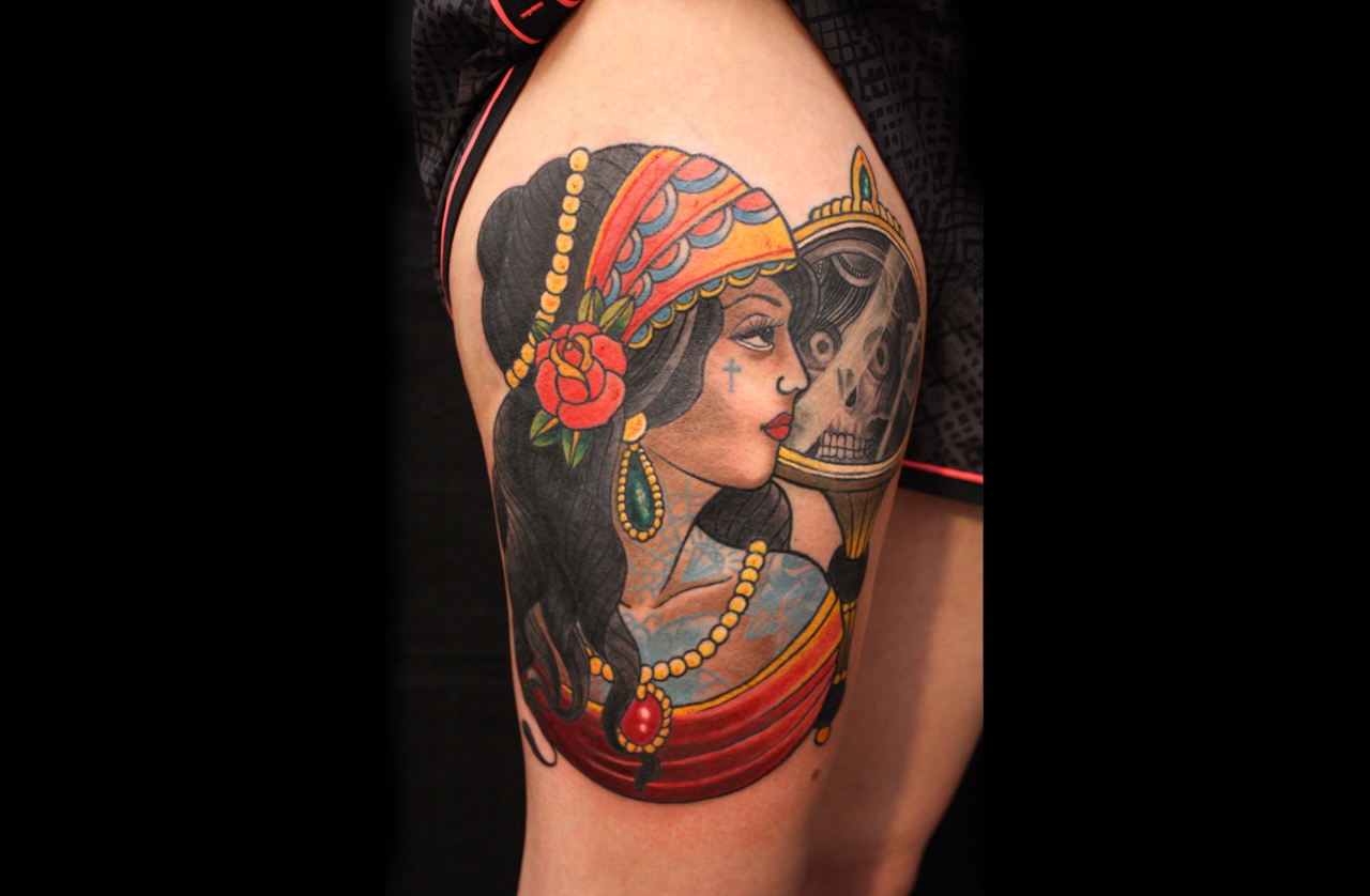 Wahrsagerin mit Spiegel